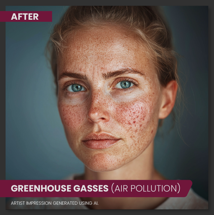 Green House Gases Skin After