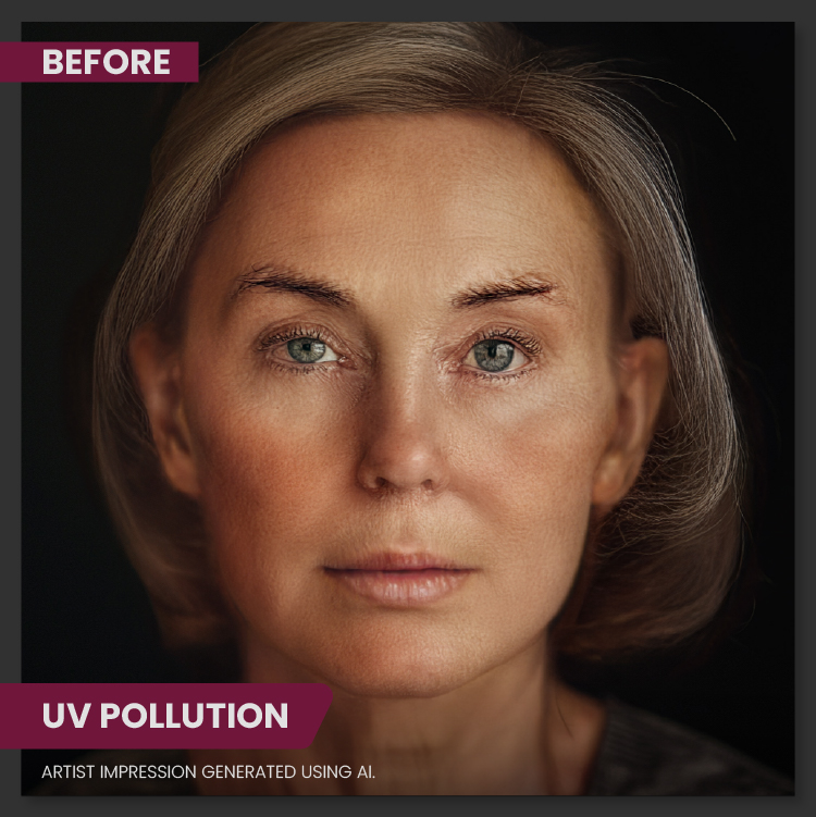 UV Pollution Skin Before